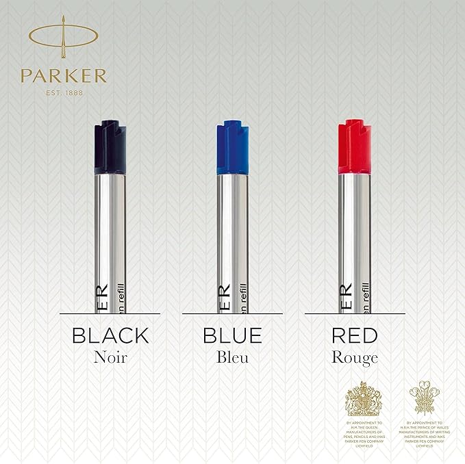 Parker Quinkflow Ballpoint Pen Ink Refill, Medium Tip, Black (Pack of 2)