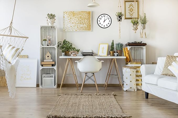 Ultimate Wall Clock | 10 Inch | Silent | Round | Quartz | Black | Kitchen | Office | Bedroom | Study | Classic | Indoor | Outdoor | Unbranded | Battery Operated | Modern Décor | Sweeping