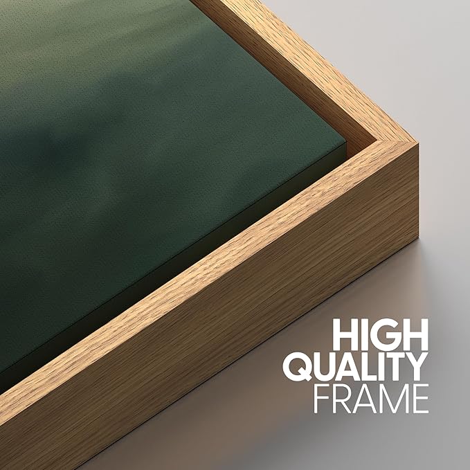 SIGNWIN Framed Canvas Print Wall Art Set Green Abstract Cloudy Landscape Illustrations Modern Art Decorative Boho Relax/Zen Nordic for Living Room, Bedroom, Office - 16"x24"x3 Natural
