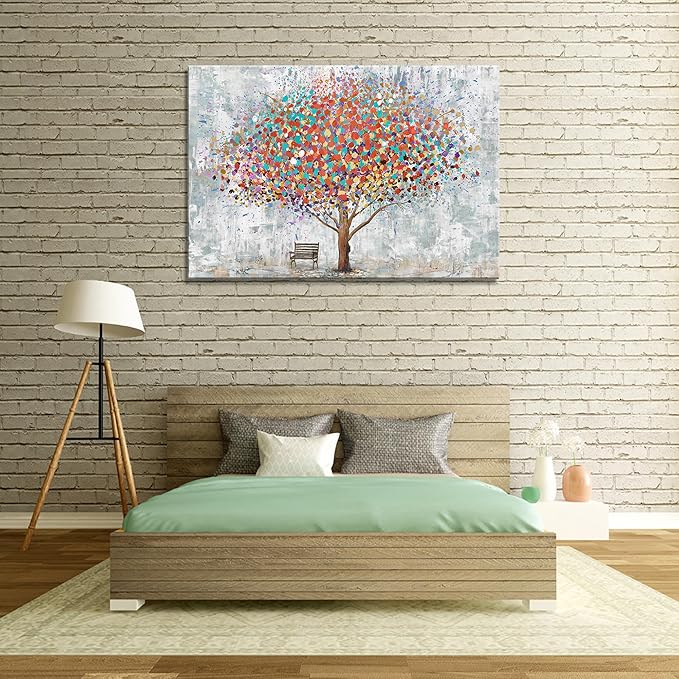 DZL Art H71181 Tree Wall Art Canvas Prints Wall Art Abstract Colorful Tree Painting Landscape Modern Artwork for Living Room Bedroom Office Home Wall Decoration Decor