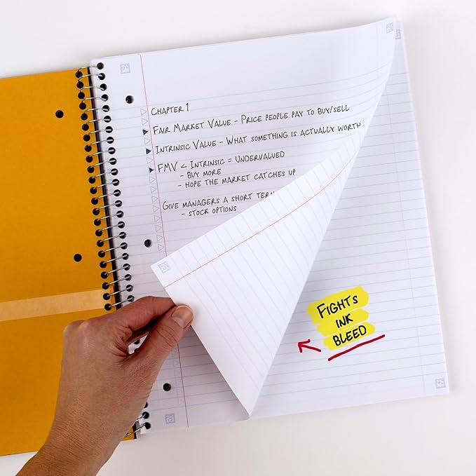 Five Star Spiral Notebook + Study App, 5 Subject, College Ruled Paper, 8-1/2" x 11", 200 Sheets, Fights Ink Bleed, Water Resistant Cover, Forest Green (72079)