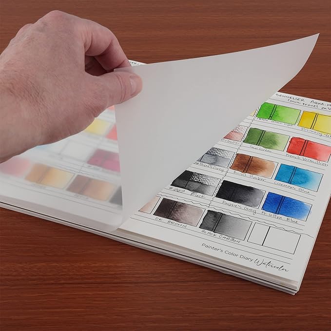 Painters Color Diary - 9x12 140lb Spiral-Bound Acid-Free Color Swatch Book with 10 Pages for Watercolor & Mixed Media - 2 Pack