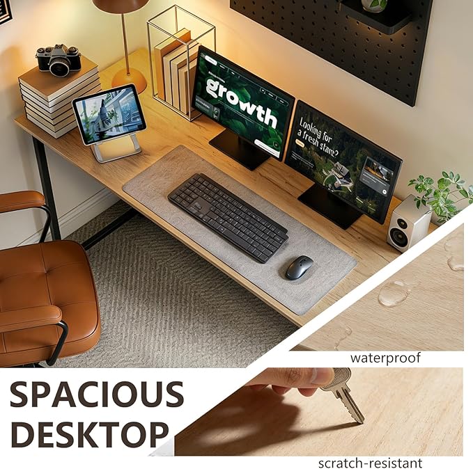 BestOffice Computer Desk,Home Office Desk, Modern Simple Style for Home Office Study Writing (Nature, 55 Inch)