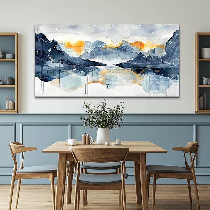 FUHAIHUA Canvas Wall Art For Living Room Large Wall Decor For Office Bedroom Home Decorations Minimalism Abstract Paintings Watercolor Ink Pictures Artwork Aesthetic Room 24x48 In