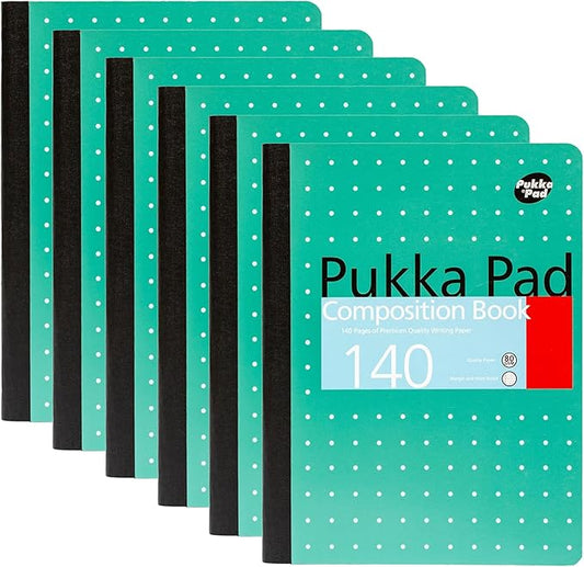 Pukka Pad, Composition Notebooks - 48 Pack of Journals Featuring 140 Pages of College Ruled 80GSM Paper with Sturdy Cover Stock - 9.75 x 7.5in - Metallic