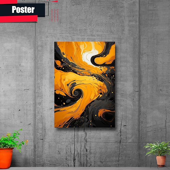 Abstract Wall Art Poster: Modern Painting Textured Picture Artwork Print for Office Bedroom Living Room Wall Decor, Office Décor