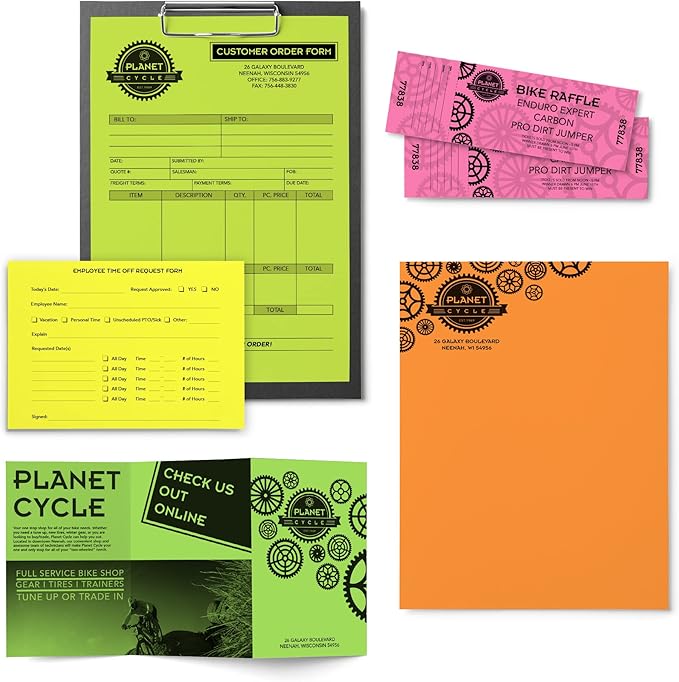 Bright Color Paper, Neenah Astrobrights®, Letter Paper Size, 24 Lb, Assorted Colors, Ream of 500 Sheets