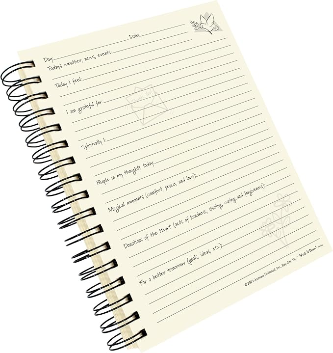 Write it Down series by Journals Unlimited, Guided Journal, Inspirations, A Gratitude Journal, Full-size 7.5"x 9", Kraft Hard Cover, Made in USA
