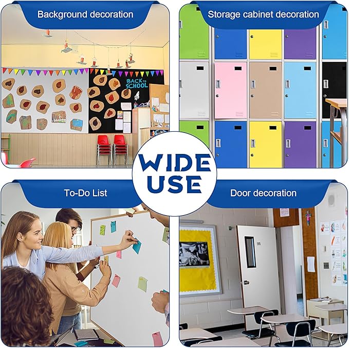 16 in x 40 Ft Fabric Bulletin Board Roll Classroom Non Woven Fabric Background Decorations Waterproof Wrinkle Resistant Bulletin Board for Back to School Wall Decor(White,Pure)