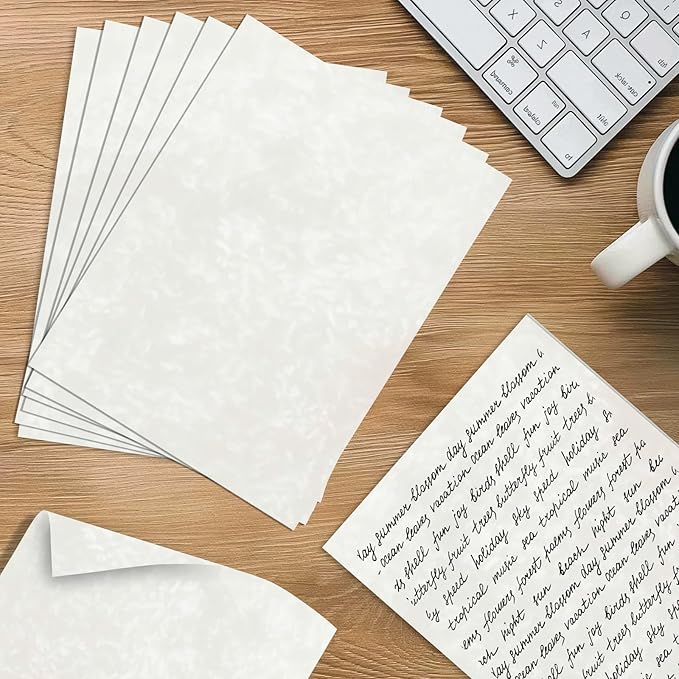 90PCS Vintage Paper 8.5 x 11 in Parchment paper for Writing Letter writing Paper, Decorative Printer Paper for Invitation, Letter, Resume, Award, Diploma, Art, Craft, Certificate Antique (Cream)