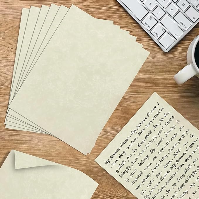90 pcs Parchment Paper, 8.5 x11 Certificate Paper, 80 GSM Double-Sided Stationery Paper for Resumes & Diplomas, Letter Size Diplomas for Printing & Writing