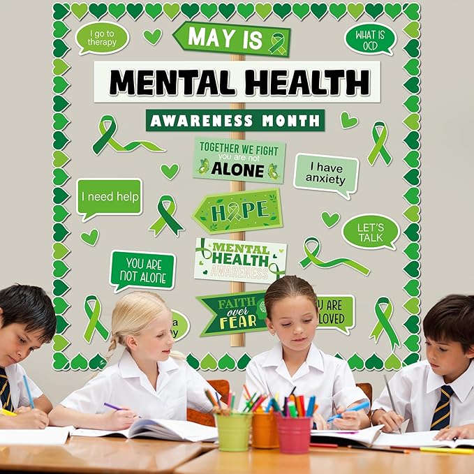 gisgfim Mental Health Awareness Bulletin Board Classroom Therapy Offices Decor Positive Affirmations Cutouts Motivational Inspirational Bulletin Board for Students Doctor Hospital Nurse Wall Supplies