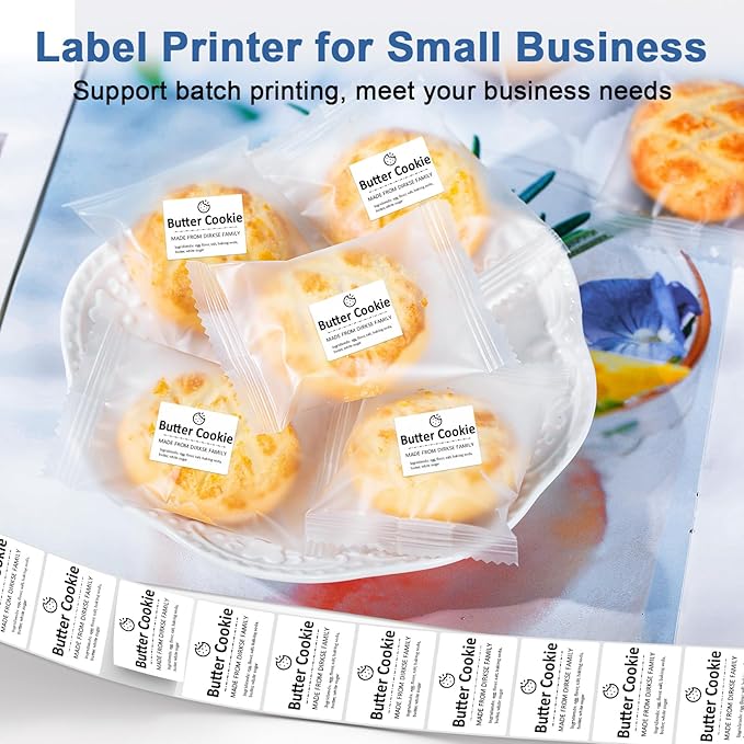 CLABEL Label Maker Machine with Tape 221B Inkless Label Printer Handheld Barcode Printer Compatible with Phone & PC for Retail School Office Organization Label Makers with APP Gray
