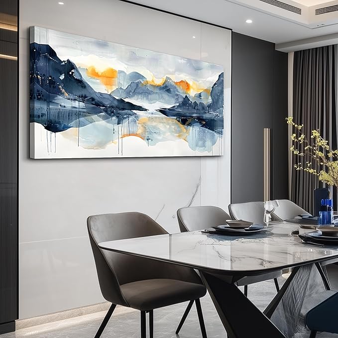 FUHAIHUA Canvas Wall Art For Living Room Large Wall Decor For Office Bedroom Home Decorations Minimalism Abstract Paintings Watercolor Ink Pictures Artwork Aesthetic Room 24x48 In