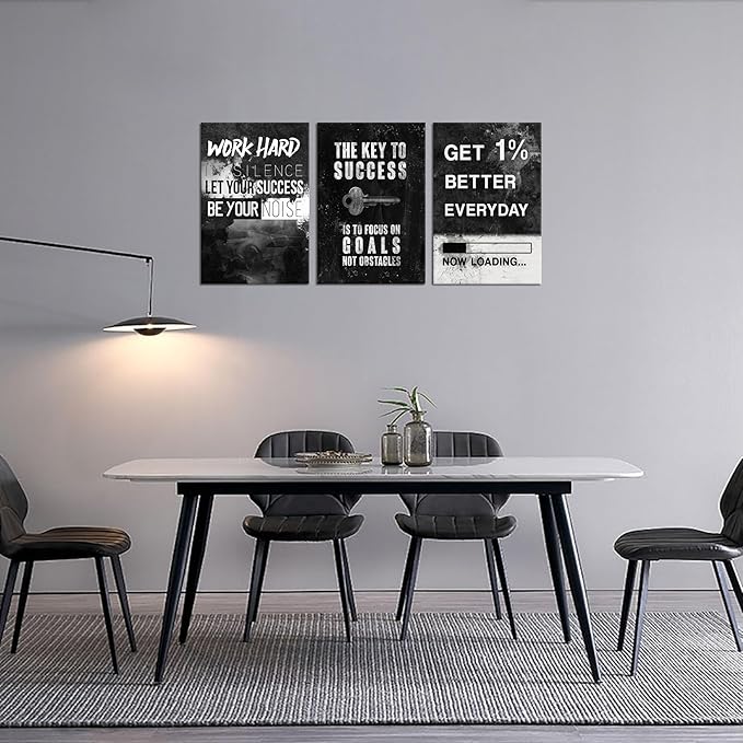 Motivational Quotes Canvas Wall Art 3 Pieces Inspirational Entrepreneur Posters Painting Artwork Decor For Office Bedroom Living Room Ready To Hang
