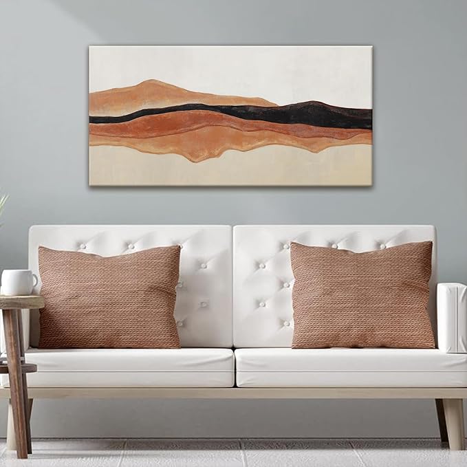 QSQ Abstract Canvas Art Wall Decor Red Brown White Wall Art Painting Abstract Art Prints Minimalist Decor Artwork Pictures For Bedroom Kitchen Office Bathroom Home Wall Decor 20" W × 40" L