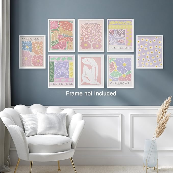 SIGNWIN Poster Wall Art Set of Colorful Botanical Flower Daisy Rose for Living Room, Bedroom, Office - 11"x14"x 8