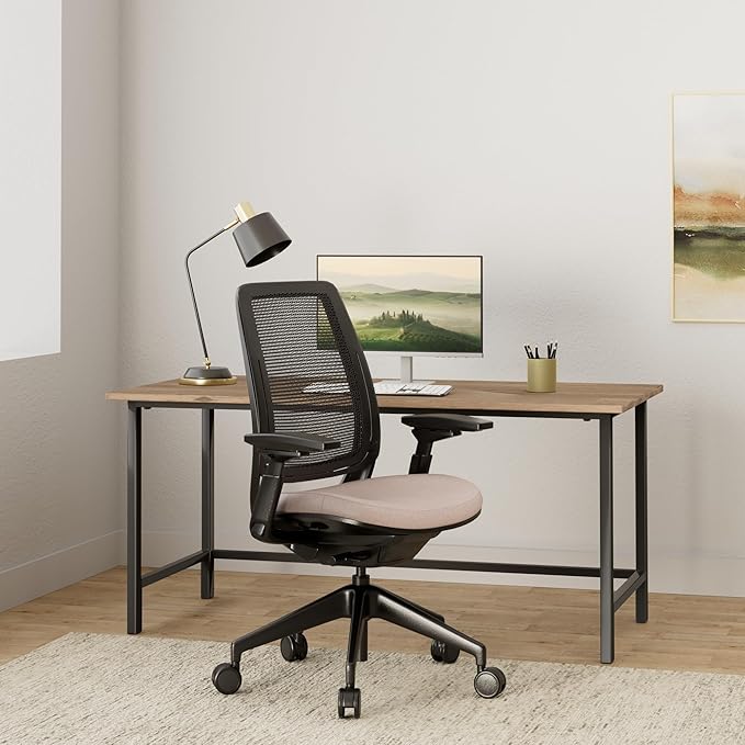 Steelcase Series 2 Office Chair - Ergonomic Work Chair with Wheels for Hard Flooring - With Back Support, Weight-Activated Adjustment & Arm Support - Adjustable Rolling Chairs for Desk - Pink Lemonade