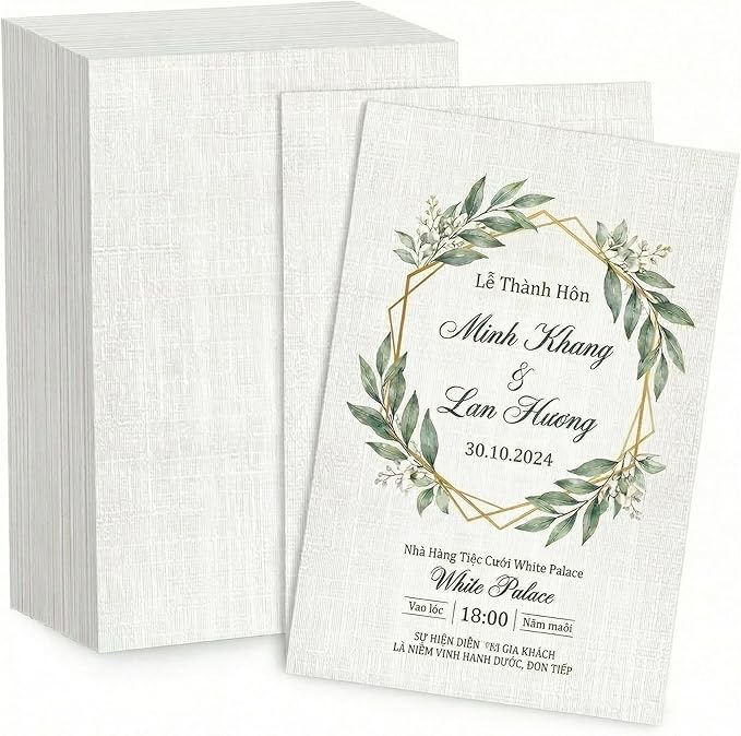 120 Sheets Linen Textured Cardstock Paper for Printing, Premium Thick White Cardstock Paper 8.5x11 - Thick but Printer-Friendly Card Stock for Wedding Baby Shower Invitations and Mixed Media Projects