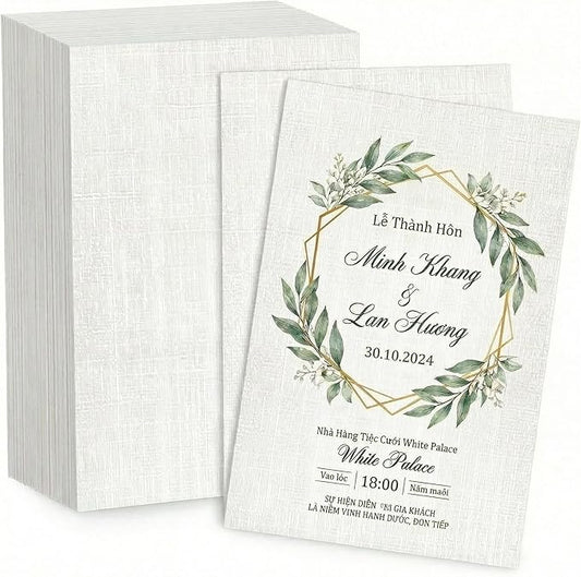 120 Sheets Linen Textured Cardstock Paper for Printing, Premium Thick White Cardstock Paper 8.5x11 - Thick but Printer-Friendly Card Stock for Wedding Baby Shower Invitations and Mixed Media Projects