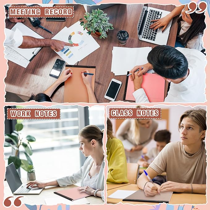 Fuutreo 8 Pcs 8.5'' x 11'' Colored Legal Pad 50 Sheets Per Writing Pads Narrow Ruled Notepad Perforated Writing Notepad Office Supplies for College Office Business (Nut Color)