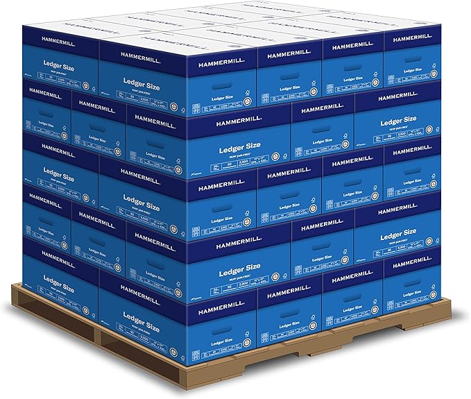 Hammermill Printer Paper, 20 lb Copy Paper, 11 x 17 - 1 Pallet, 40 Cases (100,000 Sheets) - 92 Bright, Made in the USA