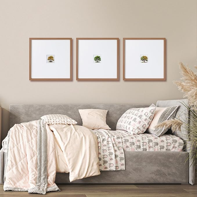 artisane home goods - Gallery Frame 1.0, Picture Frame, 20x20 Walnut, Gallery Wall Frame Set, Large Picture Frame, Oversized Mat (4x4, 4x6, and 5x7)