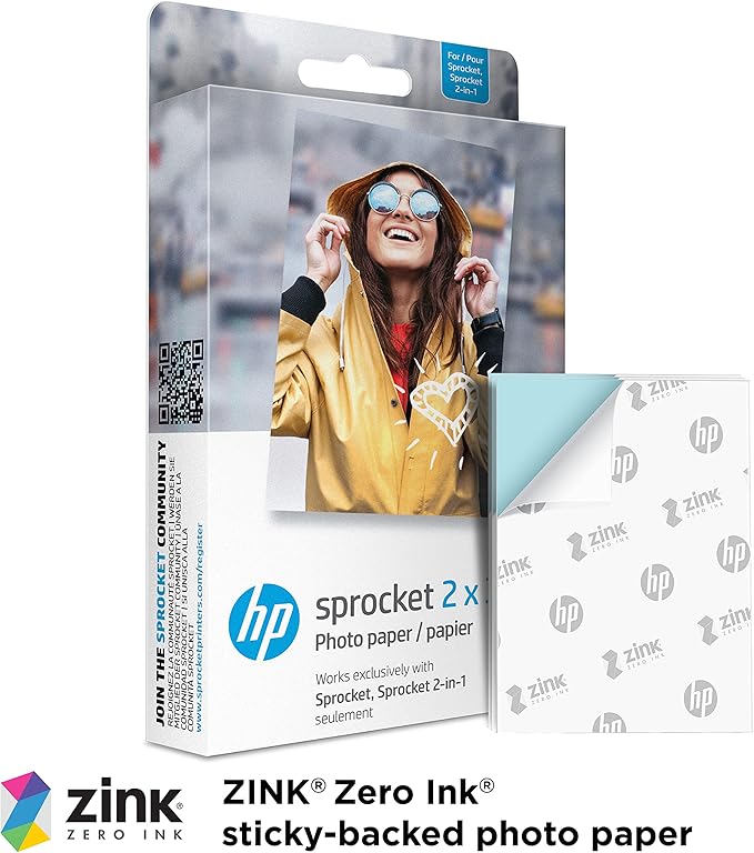 HP 2x3 Premium Zink Photo Paper (50 Pack) Accessory Kit with Photo Album, Case, Stickers, Markers