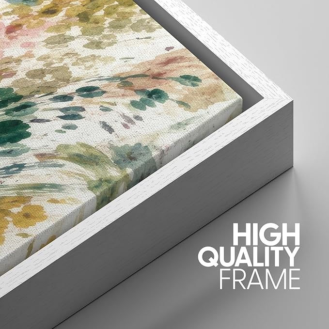 SIGNWIN Framed Canvas Print Wall Art Set Colorful Botanical Watercolor Brush Abstract Illustrations Modern Art Decorative Boho Relax/Zen Nordic for Living Room, Bedroom, Office - 24"x36"x3 White
