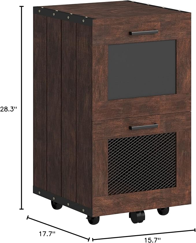 Furniture of America Days Rustic Walnut 2-Drawer File Cabinet