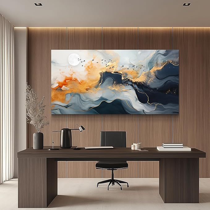 MHARTK66 Abstract Wall Art for Living Room, Large Canvas Prints Paintings Artwork for Walls, Minimalist Modern Bright Multicolor Colorful Pictures for Hallway Bedroom Office Home Wall Decor 24x48