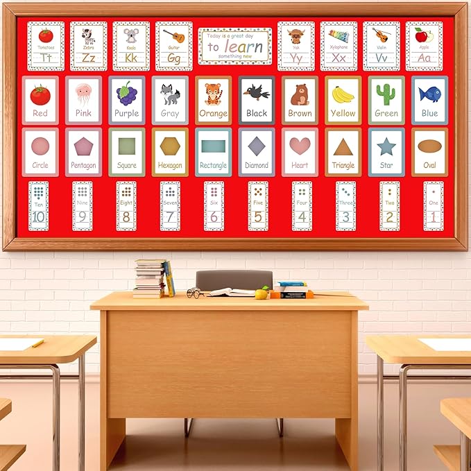 Qyeahkj 17.7in x 20ft Bulletin Board Paper Roll Bulletin Board Background Paper Fade Resistant Classroom Decoration Poster Art Craft Home Wall Education Decor Supplies Red