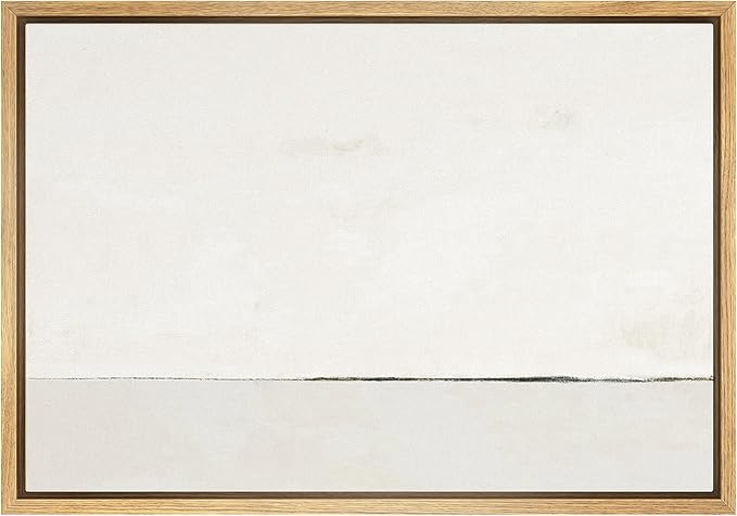 SIGNWIN Framed Canvas Print Wall Art White Watercolor Pastel Landscape Abstract Shapes Illustrations Modern Art Decorative Contemporary Chic Minimal for Living Room, Bedroom, Office - 24"x36" Natural