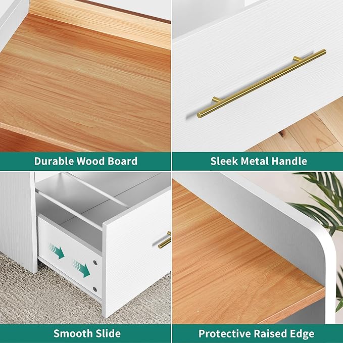 YITAHOME 2 Drawer File Cabinet with Charging Station Printer Stand with Open Storage Shelf Vertical File Cabinets for Home Office Bedroom, Living Room