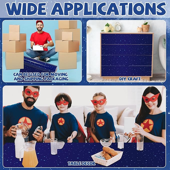 Blue Night Sky Bulletin Board Roll Reusable Waterproof Erasable Outer Space Non-Woven Fabric Bulletin Board Not Easy to Fade Wrinkle Resistant Galaxy Poster for Classroom Decor Wrap Craft 15.5" x12ft