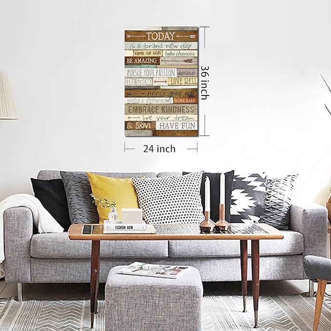 Inspirational Wall Art for Office Large Wall art Quotes Theme Wall Decor for Women Motivational Canvas Prints Framed Modern Office Decor Canvas Wall Art Size 24 x 36 Inch