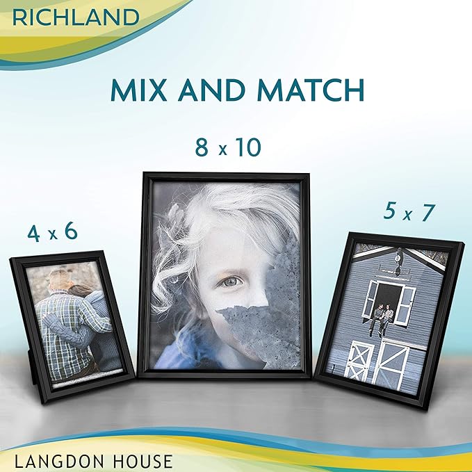 Langdon House 4x6 Black Picture Frame - Distinguished Edging for Classic Style - Richland Collection