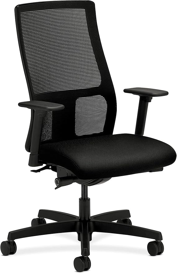 HON Ignition Series High-Back Work Chair - Mesh Computer Chair for Office Desk, Black (HONIW103CU10), Black CU10