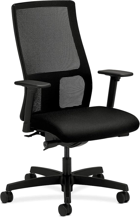 HON Ignition Series High-Back Work Chair - Mesh Computer Chair for Office Desk, Black (HONIW103CU10), Black CU10