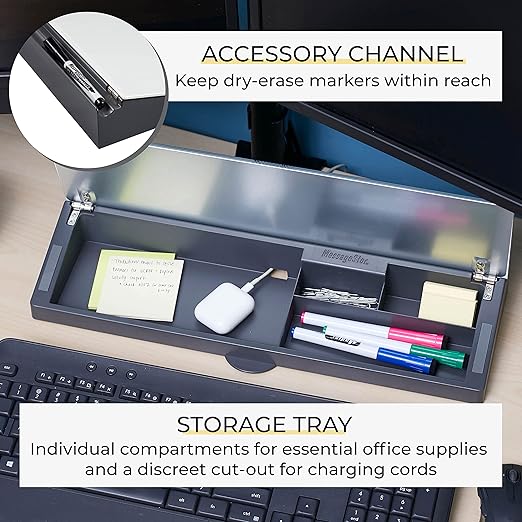 ECR4Kids MessageStor Keyboard Write and Store, Desk Organizer, Grey
