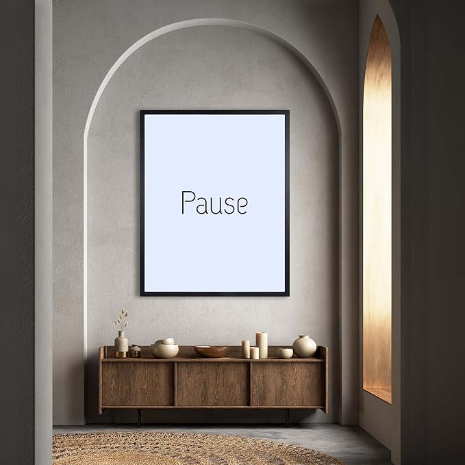 ALPINE INK CO. Pause Glossy Poster - Minimal Typography Word Wall Art - Calm Mindful Home Decor - Bedroom, Office or Meditation Space Artwork - Modern Design - 16x20 Unframed Glossy Print