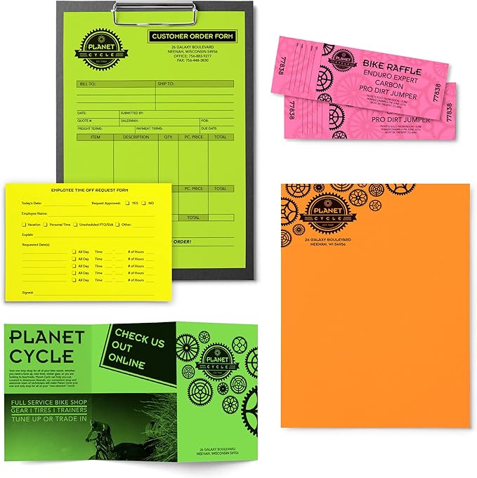 Bright Color Paper, Neenah Astrobrights®, Letter Paper Size, 24 Lb, Assorted Colors, Ream of 500 Sheets