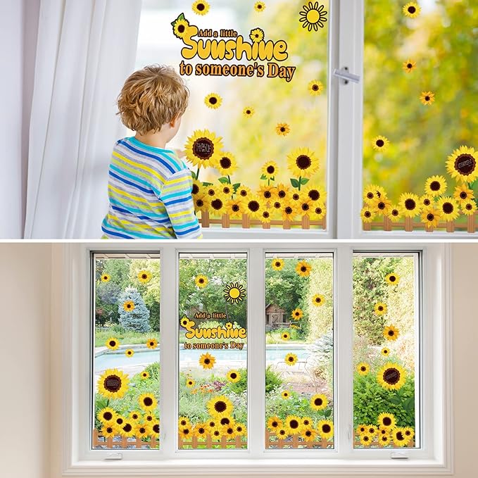 Colarr 92 Pcs Spring Sunflower Bulletin Board Decorations Summer Sun Flower Cutout Classroom Decor Inspirational Yellow Flowers Bulletin Boards Set for School Window Wall Door Home Office Decoraction