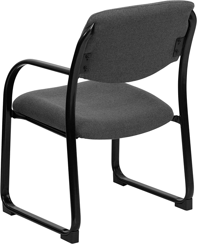 Flash Furniture Richie Gray Fabric Executive Side Reception Chair with Sled Base