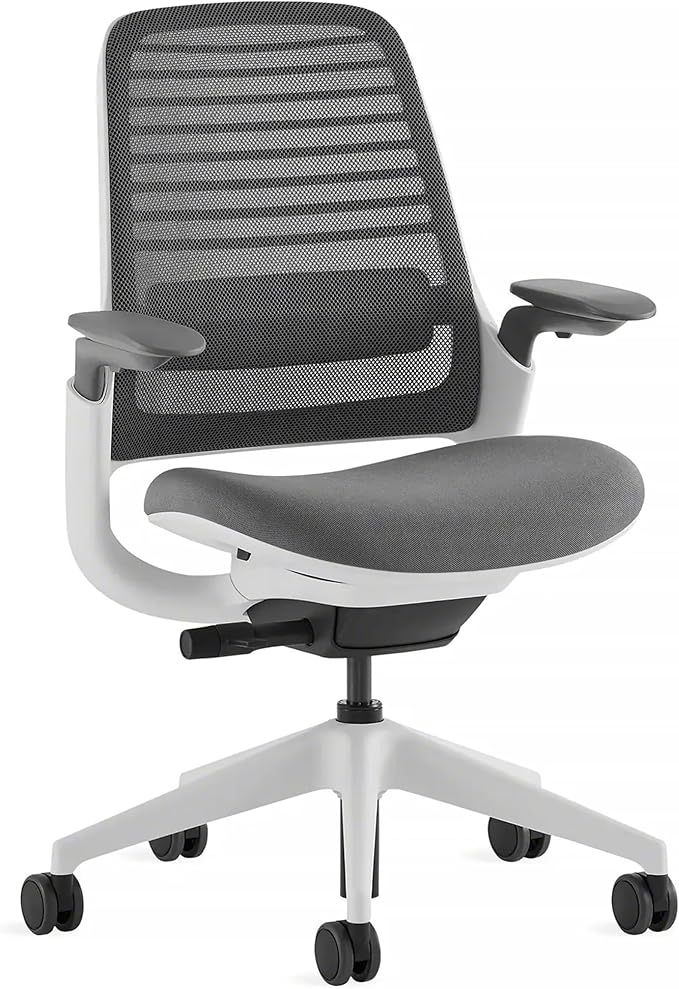 Steelcase Series 1 Office Chair - Ergonomic Work Chair with Wheels for Carpet - Helps Support Productivity - Weight-Activated Controls, Back Supports & Arm Support - Easy Assembly - Graphite, Light