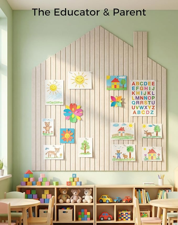 Aothia Large Felt Bulletin Board 48" x 36" Cork Board Alternative - 12-Pack with 70 Safe Removable Adhesive Tabs, Cork Boards for Walls, Cork Board for Home Office Classroom Pin Board (Oatmeal)