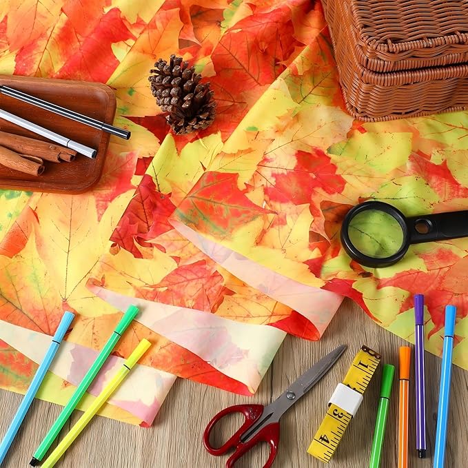 Bulletin Board Paper 48'' x 107'' Class Boards for Classroom Bulletin Boards Everyone is Welcome Classroom Board Decor Pillows Curtains Crafts(Fall Leaves,1 Pc)
