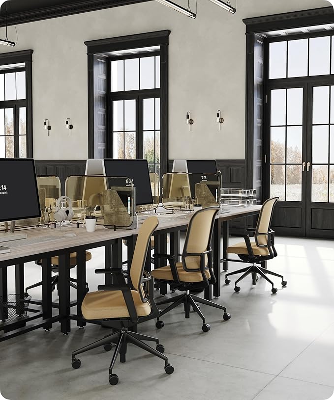 43" Home Office Desk Modern Computer Desk 43.3x23.6x29.5 inches PC Table with Thicken Frame Industrial Style Sturdy Metal Frame Furniture for Writing Gaming Grey Oak+Black