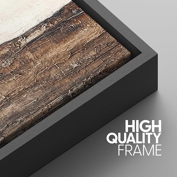 SIGNWIN Framed Canvas Print Wall Art Set Rustic Earth-Tone Horizon Abstract Landscape Illustrations Modern Art Decorative Nordic Abstract for Living Room, Bedroom, Office - 24"x36"x3 Black