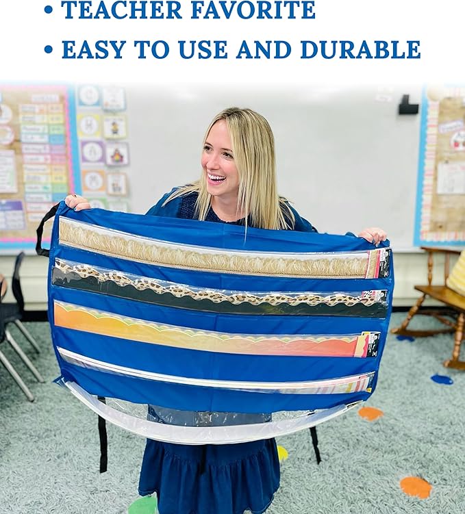 Carson Dellosa Education Bulletin Board Borders and Craft Storage Pocket Chart, 41" x 24.5" Classroom Decor Organizer, Teacher Supplies for Classroom and Office Organization